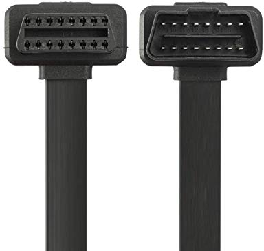 Baolongking OBD-II OBD2-Verlängerungskabel, flaches Flachbandkabel, 8-polig, Pass-Through, für Bluetooth, WLAN, USB, ECU Reader, OBDII Code-Scanner (1 m)