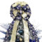 Weihnachtsbaumspitze, 81,3 x 30,5 cm, große Topper-Schleife mit Glitzer-Satin-Netz-Luftschlangen, blaue Weihnachtsbaumspitze für Weihnachtsdekoration (blau)
