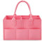 PandaEar Organisateur de Couches Portable, Panier de Rangement pour Bébé avec Compartiments pour Lingettes et Articles (Rose)