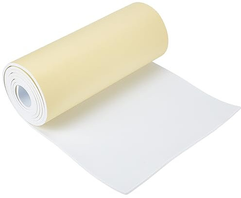 BENECREAT 2mx30.5cm Rouleau de Mousse EVA Auto-Adhésif Blanc, Feuilles de Mousse de Rembourrage Collantes de 5 mm D'Épaisseur pour L'Artisanat de Scrapbooking, Modèle de Déguisement, Meubles