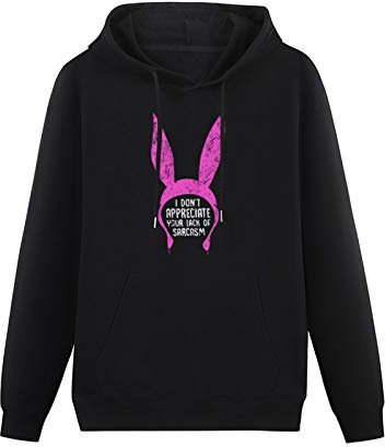 TOPCREATING Lack of Sarcasm Bob Linda Tina Ruth Bobs Gene Louise Belcher Burgers Hoodies Long Sleeve Pullover Loose Hoody Mens Sweatershirt Size S