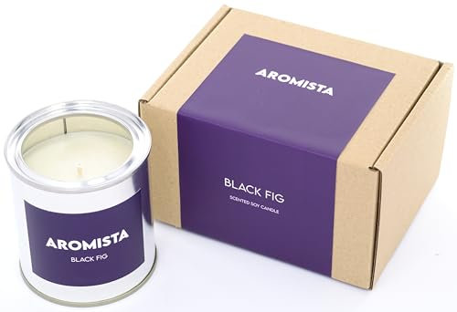 AROMISTA Black Fig Sojakerze 200gr. handgemacht Kerze 100% recycelbar Sojawachs Duftkerze Brenndauer 50 Stunden