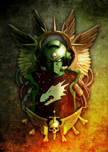 Displate Offiziell Warhammer MetallPoster Magnetische Befestigung Inklusive Lizenziert Bilder Hochwertiges Poster Warhammer 40,000 Emblems - Salamanders 45 cm x 32 cm