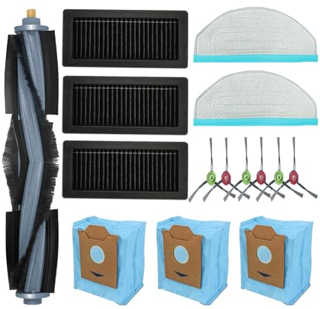 ZYBULSHJT Ersatzteile für yeedi Cube Saugroboter zubehör: Ersatz für Yeedi Cube 5100Pa Roboter Staubsauger 1 Hauptbürste 6 Seitenbürsten 3 HEPA-Filter 2 Wischpads 3 Staubbeutel Zubehörset