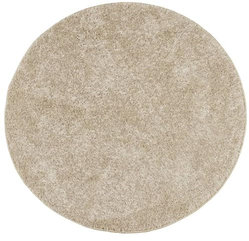 vidaXL Teppich ISTAN Hochflor Glänzend Beige Ø 100 cm