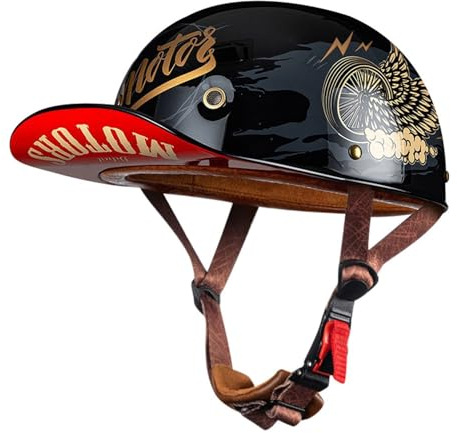 Motorrad Halbschalen Halbhelm Halbschalenhelm Baseballmütze-Helm Baseball Cap Motorradhelm Mit ECE-Zulassung Cruiser Chopper Scooter Helm Für Bike Cruiser Chopper Moped Scooter F,M
