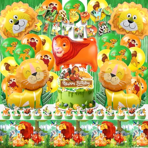 Decoraciones Cumpleaños Rey León, Globo Cumpleaños León, Fiestas de Rey León Deco, León Decoracion Tarta, Mantel Rey Leon Cumpleaños, Deco León de Fiesta de Cumpleaños