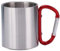 Glixoft Tasse De Camping en Acier Inoxydable De 220ml, Tasse À Café avec Poignée Mousqueton pour l'escalade, À Dos, Randonnée, Tasse À Boire Portable