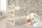 Unik Nordic Aufkleber für IKEA KURA Hochbett, Vintage Blumen 2-Sticker-Set Oben, Bettaufkleber, Sticker für Kinderbett, Möbelfolie fürs Kinderzimmer, Bettfolie für Kinder, Set 2 Teilig