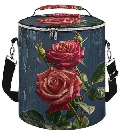 Sac à dos isotherme pour homme et femme - Étanche - Étanche - Style shabby chic - Motif roses - Grande capacité - Léger - Pour voyage, camping, plage, glacière