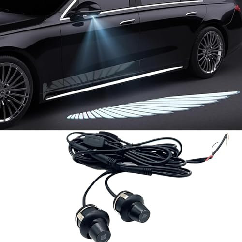 RSXZDKBZ 2 Stück Side Under Mirror Projector für VW T-Cross 2019-2023,Car Spotlight Welcome Light Projektor Auto Beleuchtung Zubehör