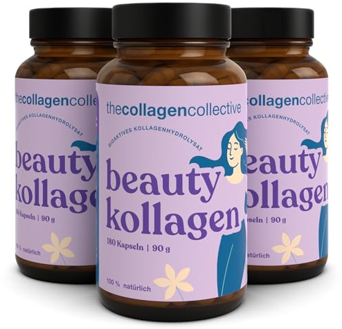The Collagen Collective Beauty Kollagen Pulver Kapseln - Hochdosiert Bioaktives Peptide für Haut Haare Nägel Anti-Aging Inner Glow (540 Kapseln / 3 Monate)