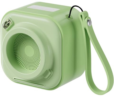 Jnchdghwa Cassa Bluetooth Portatile Mini Wireless A Forma di Macchina Fotografica Retro Verde con Subwoofer Esterno.