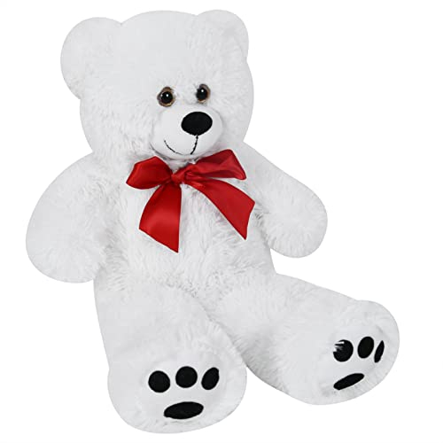 monzana® Teddybär L - XXXL 50-175cm Weiches Fell Schleife Tatzendruck Geschenk Plüschtier Kuscheltier Stofftier Riesen Teddy Bär