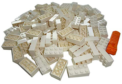 Lego® Classic Steine Weiss - 100 Stück 2x4 Bausteine - Lego® Classic Basic - Modellnummer 3001 - Ideal für Kreative Bauvorhaben und Lego® Projekte