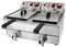Beeketal 'BWF-132' Profi Gastronomie Doppel Kaltzonen Fritteuse (2 x 13l Volumen für max. 2 x 8,5l Öl) Edelstahl Gastro Imbiss Friteuse mit Doppelheizspirale und Fettablaufhahn - 400V Starkstrom