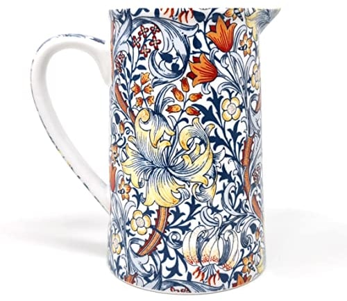 The Leonardo Collection William Morris Pichet en porcelaine Motif lys Doré