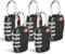 CFMOUR TSA Suitcase Locks - 1, 2, 3, 4, 5, 6 Pack 4-Dial Security Travel Combination Padlock for Suitcases Luggage Case Bag Code Lock - Black (Pack of 5)
