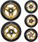 Cox Swain 2 STK. High End 100mm Stunt Scooter Rollen Alu Core - ABEC 11 Lager, Jet (Gold) - 100mm