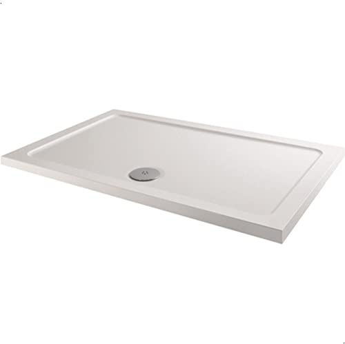 Hydrolux® 1200 x 800 x 45mm White Bathroom Shower Tray for Enclosures Cubicles & Wet Room with Waste, Rectangular