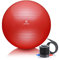 BODYMATE Gymnastikball Sitzball Trainingsball mit GRATIS E-Book inkl. Luft-Pumpe, Ball für Fitness, Yoga, Gymnastik, Core Training, für starken Rücken als Büro-Stuhl Pepper-RED 75cm