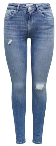 ONLY Damen Onlpower Life Mid Push Sk Dt Rea264 Noos Jeans, Medium Blue Denim, L / 30L EU