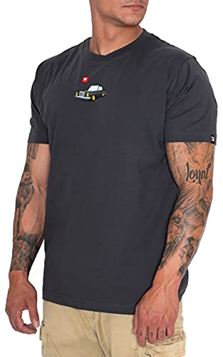 SOURKRAUTS Herren T-Shirt SRKRTS Mini W114 - Shirt in Dunkelgrau in Gr. S