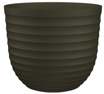 Havana Wellen Topf 30 cm, Moosgrün