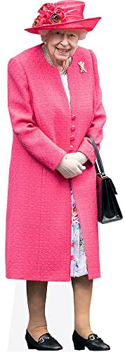 HRH The Queen (Pink) Pappaufsteller lebensgross