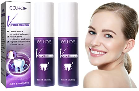 Dentifricio Viola Sbiancante, 2pcs Dentifricio Sbiancante per Denti Sensibili, Whitening Toothpaste, Formula Deep Clean Rimuove le macchie dai denti per lo sbiancamento dei denti