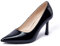 GENSHUO Tacco Alto 10 cm Punta Affilata Eleganza e Comfort Scarpe Classiche in Vernice e Glitter per Matrimoni Lavoro, Nero, 39 EU