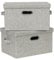 BinWhiz 2 Stück Aufbewahrungsbox mit Deckel, 2er Set, Faltbare Ordnungsboxen, Aufbewahrungsboxen Stoff, Waschbare, Hochwertige Organizer-Boxen für Schrank, Regal, Heimbüro, Beige, 38 x 27 x 21 cm