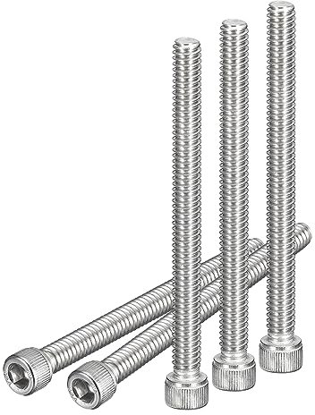 DTGN 1/4-20X3 (Dxh) Vis À Tête Cylindrique À Six Pans Creux - Lot De 10 - Idéal Pour Les Fixations De Meubles - Filetage Complet - Vis À Tête Ronde En Acier Inoxydable 304 - Argenté