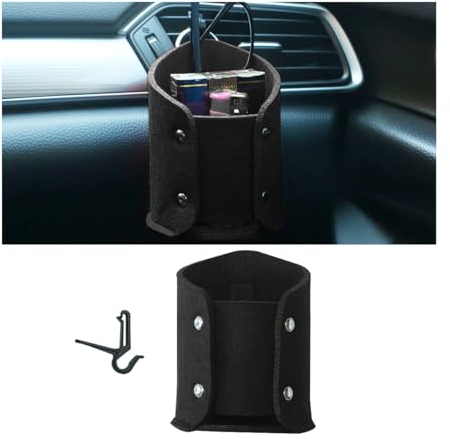 JNNJ Auto Lüftungsschlitze Universal Aufbewahrungstasche, Auto Handy Aufbewahrungsbox zum Aufhängen, Tragbare Auto Tasche für Telefon Sonnenbrille Münz(Schwarz)