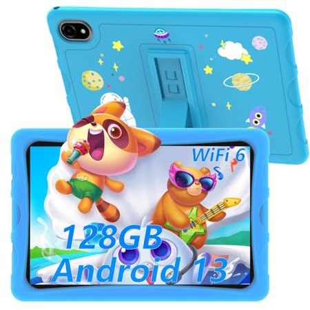 DOOGEE U10 Kid Tablette Enfants Android 13, Tablette 10.1 Pouces IPS HD, Tablettes Tactiles Quad Core 9 Go +128 Go(TF 1 to), Tablet Widevine L1 WiFi6, Matériau en Silicone Alimentaire