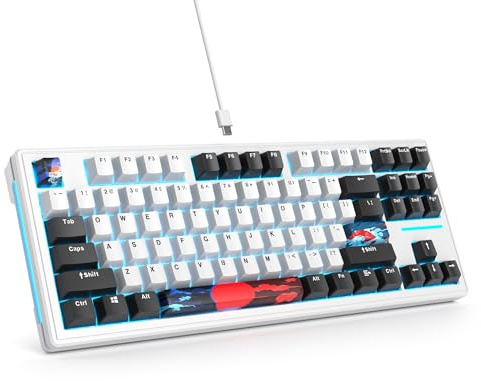 Owpkeenthy 75 Percent Gaming Keyboard Gasket Mounted,87 Key TKL Mechanical Keyboard Hot Swappable with Sound Absorbing Foam Pre-lubed Linear Switch South-Facing RGB Backlit for PC Laptop (Olivia)