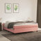 Goliraya Sommier à Ressorts de lit Rose 160x200 cm Velours