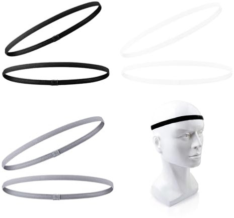 MEETTIKEY 6 Pièces Serre Tete Homme, Antidérapant Bandeau Sport Femme Elastique Bandeau Cheveux Homme Convient pour Le Yoga, Le Jogging et Le Football Universel pour Adultes et Enfants