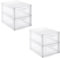 SUNDIS Orgamix, 2er-set schubladenboxen aus Kunststoff, 2 transparente Schubladen für A4-Papier, Höhe 25,5 cm, stapelbar, ideal für Schreibtisch, Unterricht, Dokumente, Zubehör