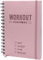 Hardcover Workout Planner Fitness Journal for Women & Men - A5(5.7 x 8.3) Sturdy Workout Log Book to Track Gym & Home Workouts - Pink