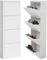 STEELSØN Schuhschrank Metall Astrion, Schuhregal schmal und platzsparend, Schuhkipper mit 4 Fächern, Schuhschrank weiß hoch,Maße 136x15x50 cm