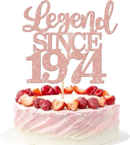 1 Stück Aufschrift Legend Since 1975 Tortenaufsatz 50 Kuchen Topper Glitter alles Gute zum 50. Geburtstag Kuchen Pick 50 Fabulous Tortendekorationen für Prost zum 50 Rosegold