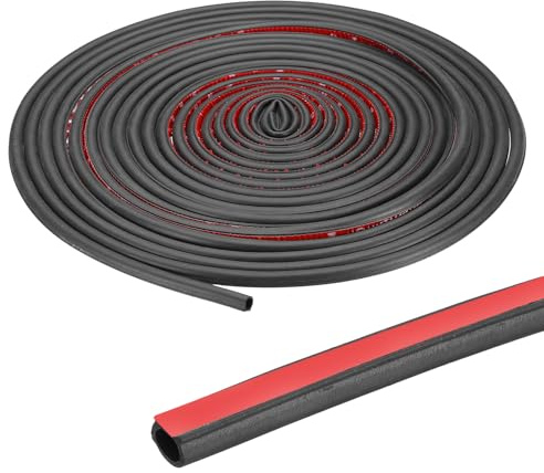 PATIKIL 40 Ft D Form Gummidichtung 3/8 EPDM Gummitürdichtung Schwarz Rot