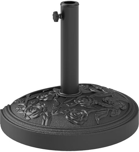 Outsunny Base para Sombrilla Semicircular Soporte para Parasol Pie para Sombrilla con Relleno de Cemento Peso 12 kg para Jardín Terraza Negro