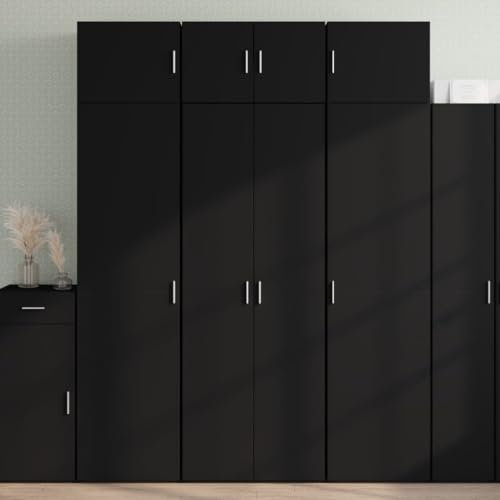 WKIEQACO Highboard Schwarz 70 x 42,5 x 185 cm Holzschränke & Aufbewahrungsbuffets & Sideboards