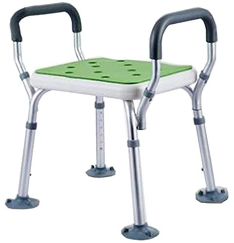 Höhenverstellbarer Duschstuhl mit Armlehnen, drehbarer Badhocker, weißer Badewannenlift Sitz für ältere Menschen & Behinderte, rutschfester Duschhocker, Sicherheitsbadehilfe