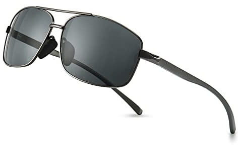 SUNGAIT Ultraleichte Rechteckig Sonnenbrille Herren Polarisierte UV400-Schutz CAT 3 SGT458 QKHUK