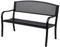 Outsunny Gartenbank Sitzbank Parkbank 2-Sitzer Garten Stahl Schwarz B127 x T60 x H87cm