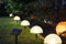 5er Solar Bodenlichterkette in Halbkugelform | moderne Solarlampen für außen | inkl. Erdspieß und Solar-Panel | Ø ca. 15 cm (warm-weiß)