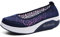 Solshine Damen Spitze Plateau Sommer Freizeitschuhe Walkingschuhe P004 Dunkelblau4, 40EU